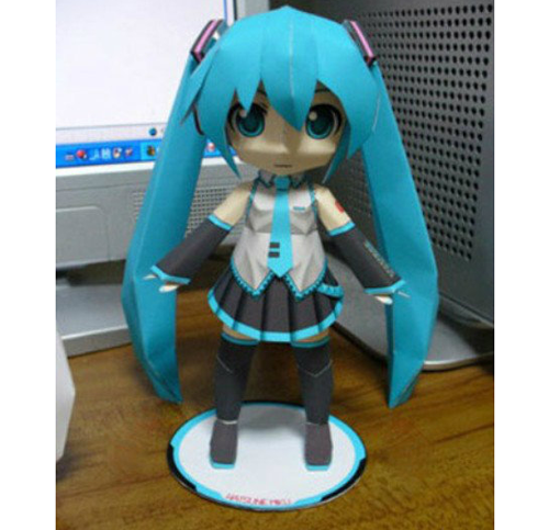 儿童益智DIY手工制作卡通二次元纸玩偶初音未来3D纸模型纸艺玩具