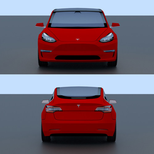 立体手工制作特斯拉Model3纸模型