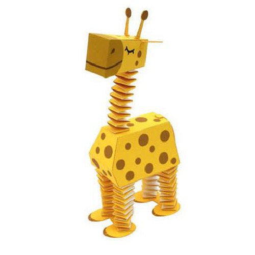 儿童益智手工制作卡通小动物长颈鹿diy立体3d纸模型剪纸纸艺玩具