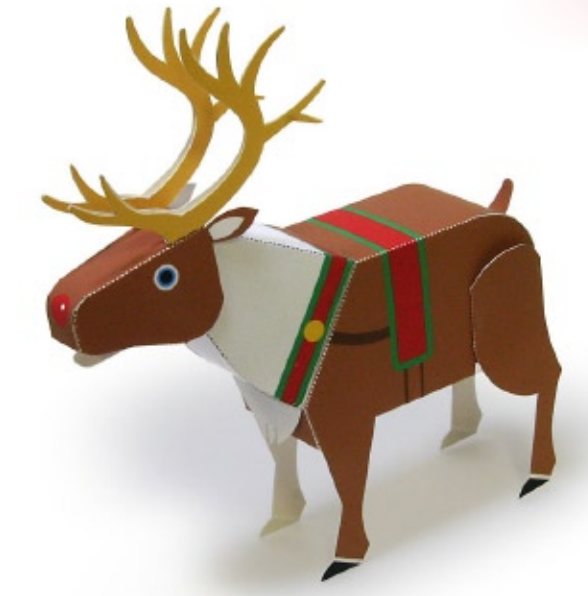 儿童益智diy立体手工制作圣诞节卡通动物驯鹿3d纸质模型纸艺玩具