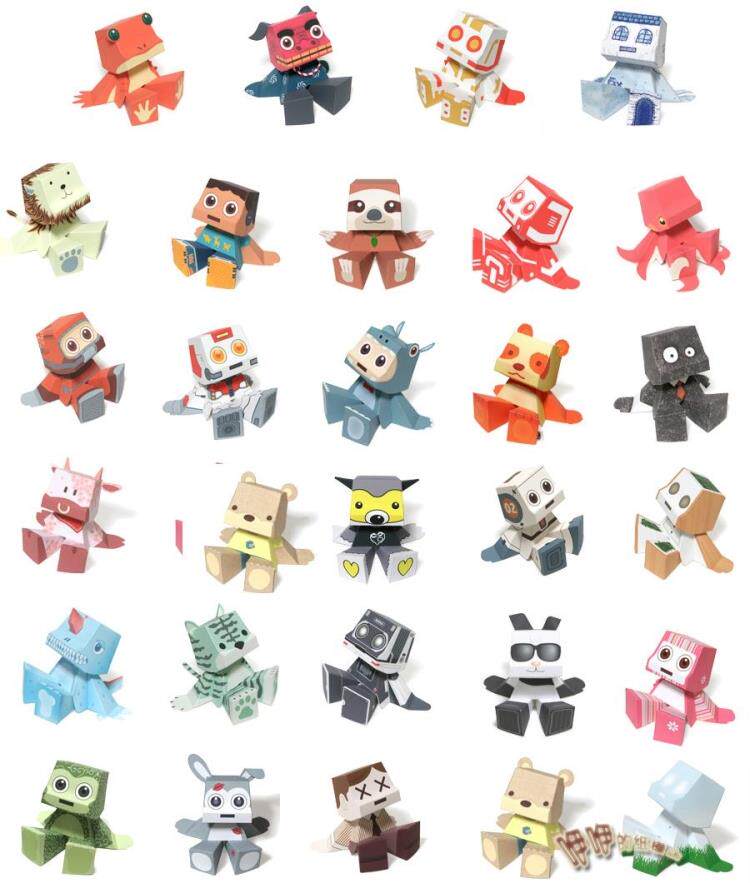儿童益智diy手工制作卡通纸盒人公仔玩偶摆件3d纸质模型纸艺玩具