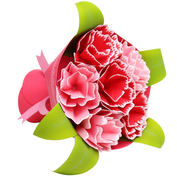 儿童益智DIY立体手工制作玫瑰花束仿真植物鲜花3D纸模型纸艺玩具