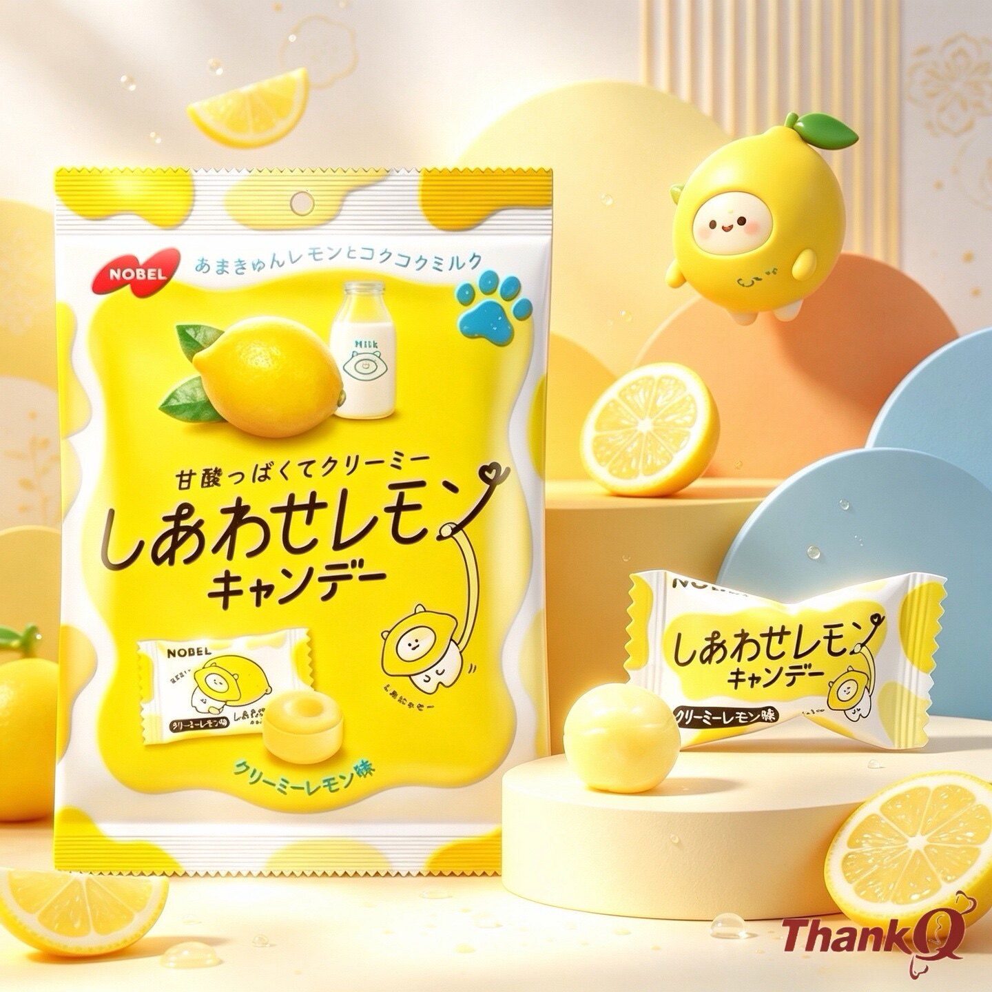 日本进口零食NOBEL诺贝尔牛奶柠檬糖硬糖超酸味维C润喉糖袋装糖果