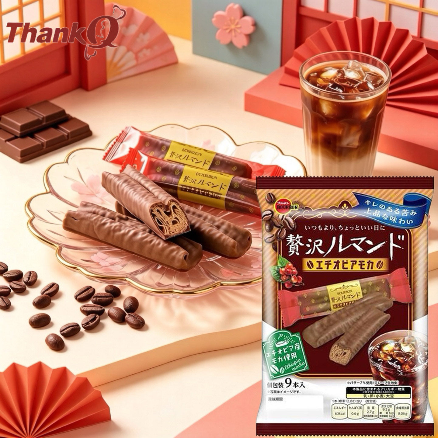 日本进口零食布尔本奢华咖啡味千层蛋卷小饼干日式夹心鸡蛋卷心酥