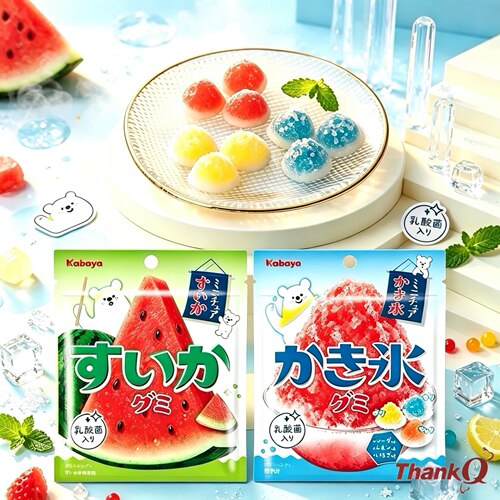 Kabaya卡巴也刨冰西瓜造型冰沙软糖乳酸菌QQ糖果日本进口儿童零食