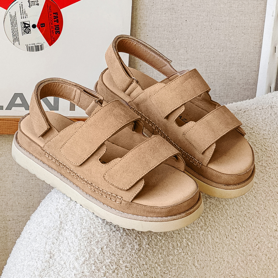 潮牌厚底真皮情侣款沙滩凉鞋外穿