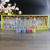 包邮 十二星座许愿瓶干花软木塞迷你漂流瓶手工玻璃瓶带小字条绳子