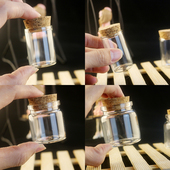 小瓶子矿石头木塞空瓶水晶宝石储存瓶玛瑙 昆虫 包邮 直口玻璃瓶装