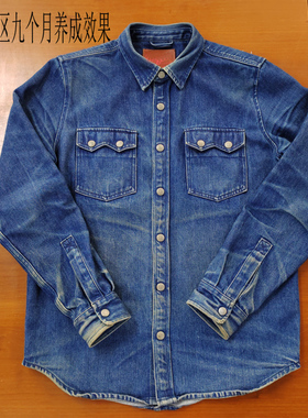 220 胡狗自制 日产KAIHARA通透靛蓝 14OZ养牛款 经典复古牛仔衬衫