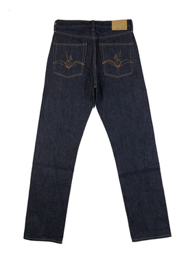 18批自制 14.5OZ 小直筒 纯棉原色养牛款 千纸鹤袋花 牛仔裤