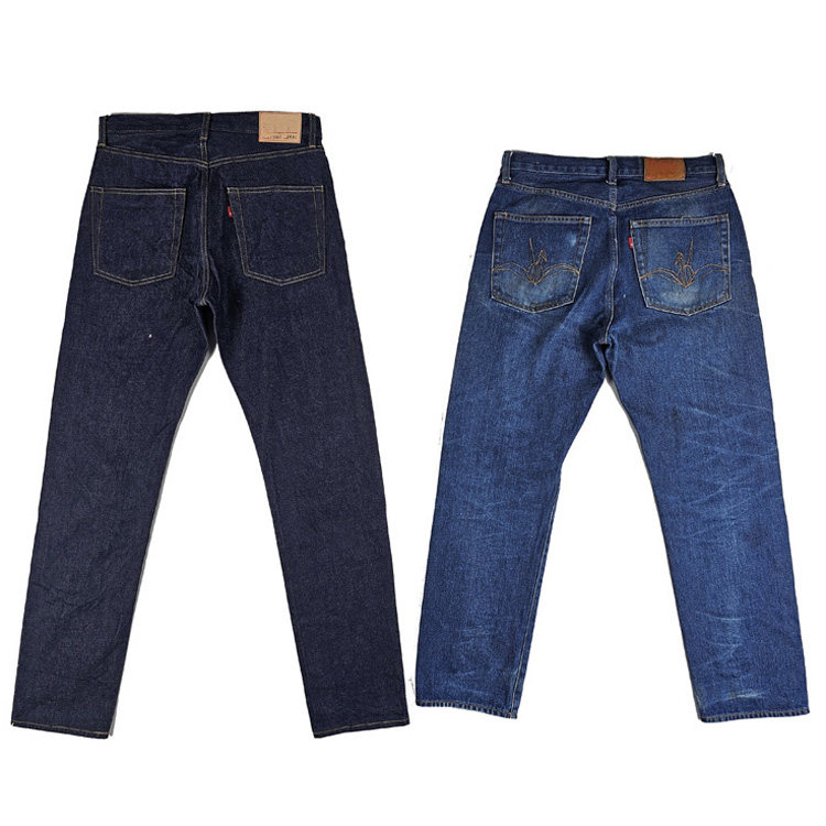 170 自制 14OZ 日本贝原kaihara 靛蓝绳染 白耳养牛款 牛仔裤