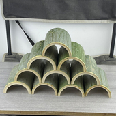 空心节无竹节竹筒瓦片对半开造型装 饰摆设婚庆活动宴席天然竹制品