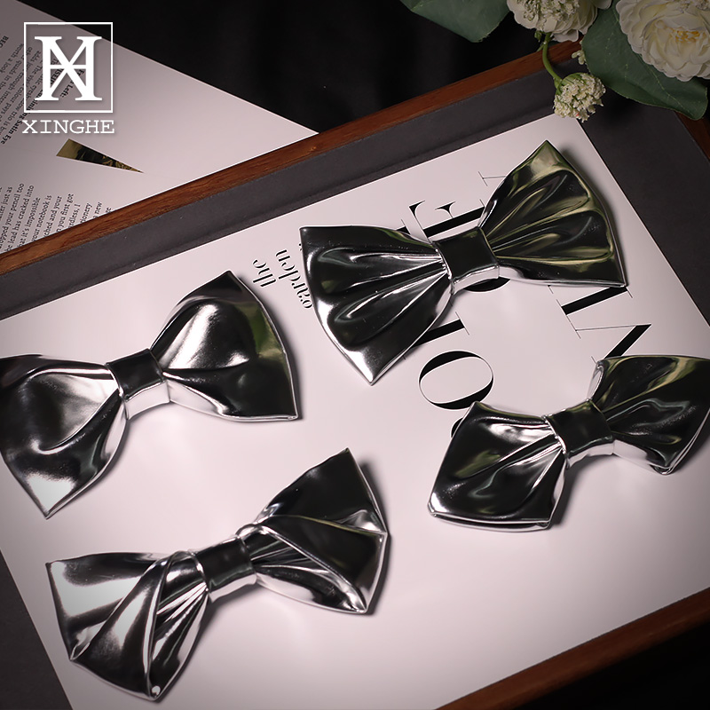 金属质感银色宴会男士个性领结