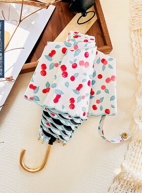 洛可可风刺绣弯钩迷你太阳伞防晒黑胶遮阳伞防紫外线女小巧铅笔伞