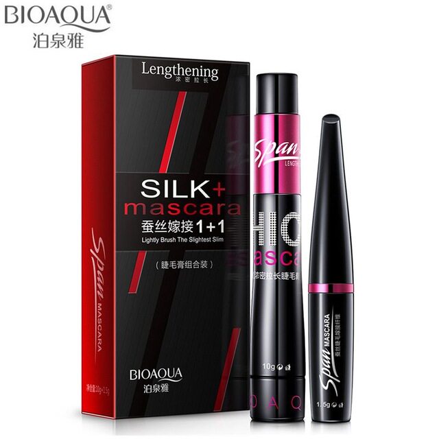 BIOAQUA 3D Silk Fiber Mascara Waterproof Cosmetics  2pcs/lot|ruв категории Косметика, тушь/роста ресниц жидкость - от Buy2taobao.com для оказания профессиональной услуги покупки агента Taobao
