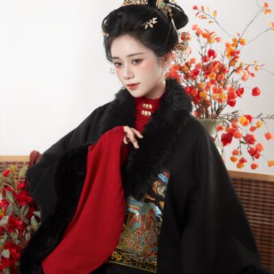 复原补服秋冬保暖汉服羊毛呢