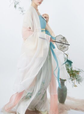 原创青衫汉服女日常天丝长干寺