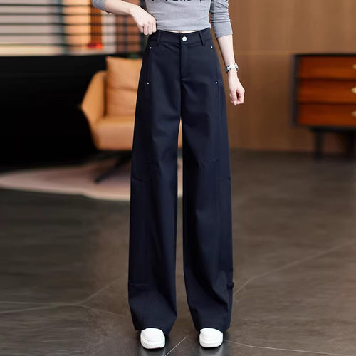 藏青色休闲裤子女2026春秋季