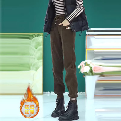 哈伦裤女高档灯芯绒2025年冬新款