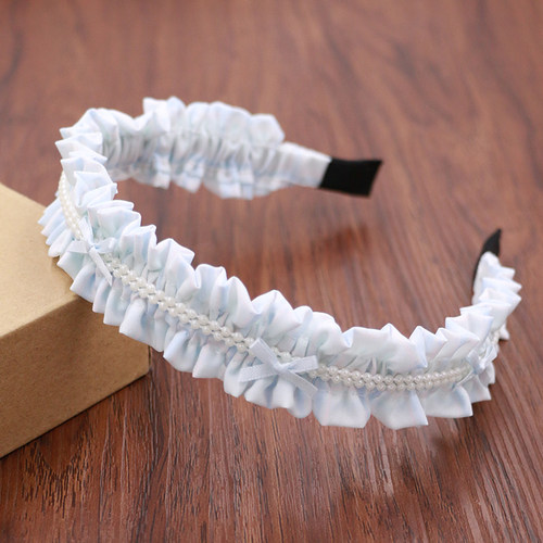 新款发箍儿童女孩发卡褶皱木耳边金属头圈气质宽边发饰头饰头箍