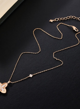 新款四叶花轻奢精致锁骨链