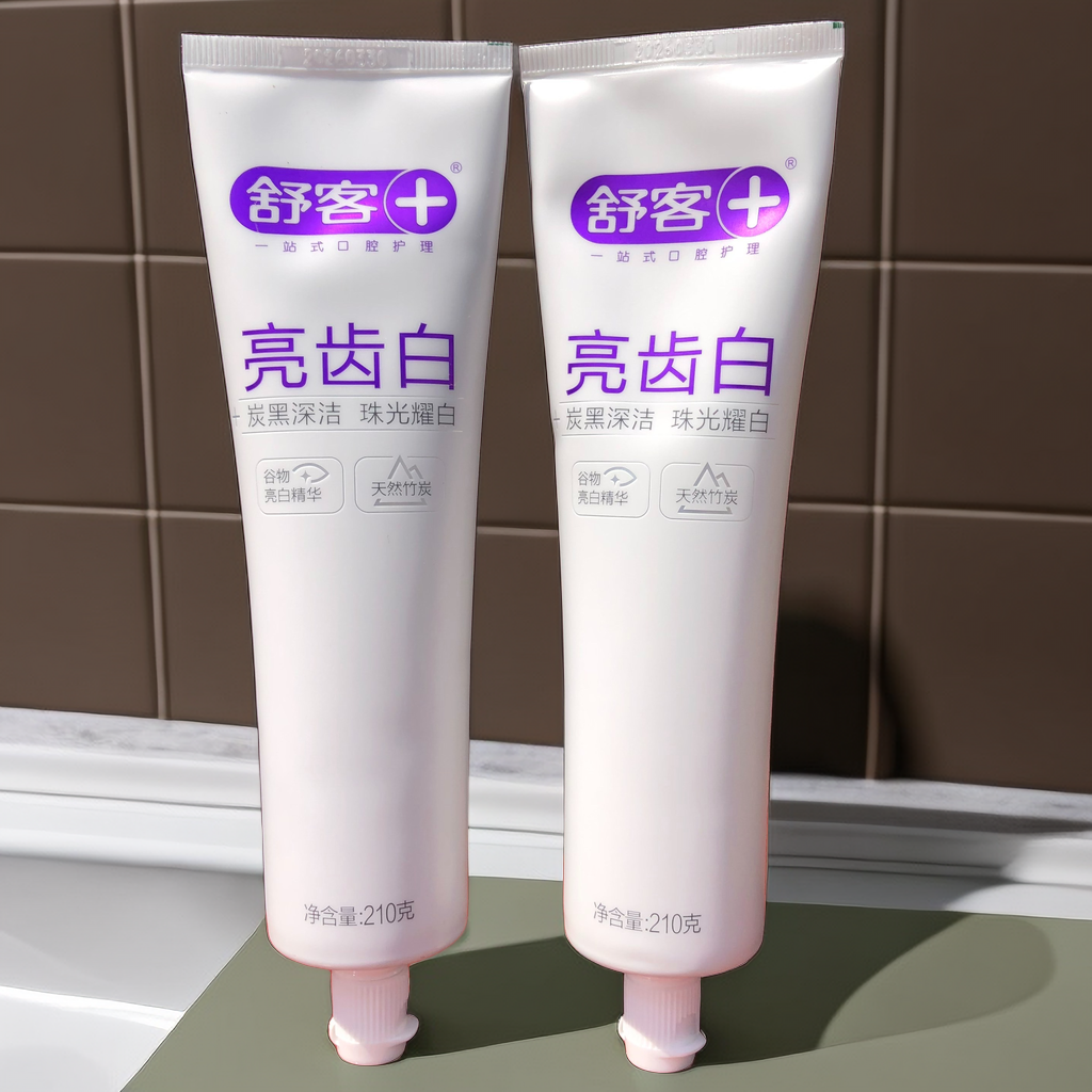210g*2支舒客牙膏去黄口臭柠檬水晶彩色口腔清新薄荷护龈