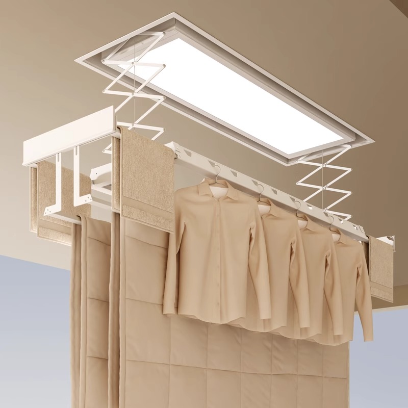 小米米家系统隐形电动晾衣架家用智能遥控升降阳台伸缩隐藏晒衣架