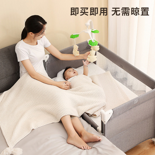 coolbaby小户型新生婴儿床拼接大床婴儿床多功能宝宝床可折叠移动