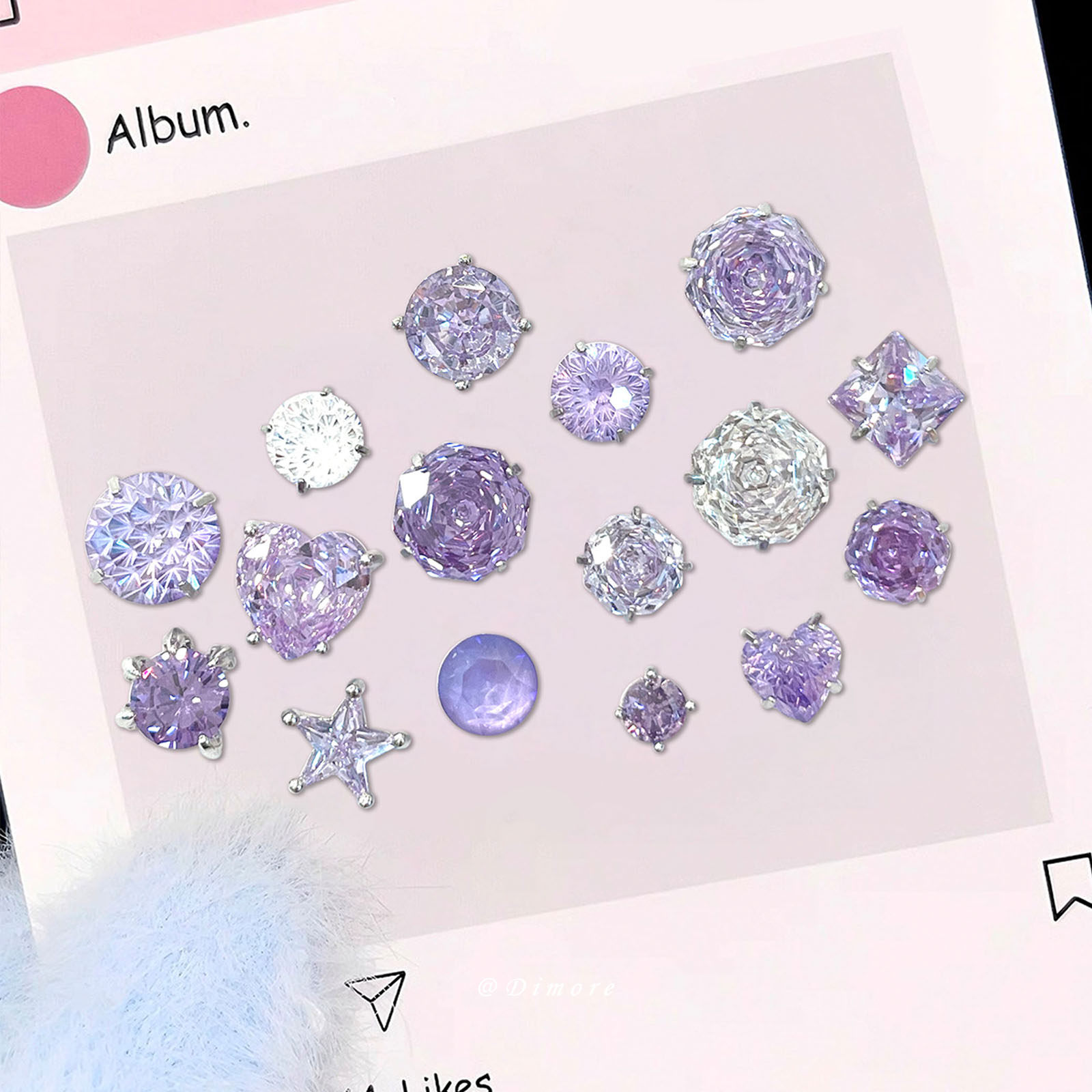 Dimore爆闪葡萄汽水华子烟花切玫瑰切耳钉女简约百搭单品,饰品/流行首饰/时尚饰品新,耳钉,淘宝优惠券,粉丝福利购,淘宝优惠卷