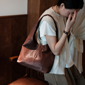 慵懒松弛感穿搭 葱木 法式 植鞣皮极简hobo包小众腋下包通勤托特包