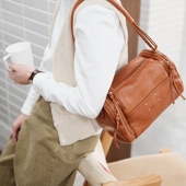 法式 葱木 复古软皮小众波士顿包枕头包 腋下包大容量松弛感斜挎包