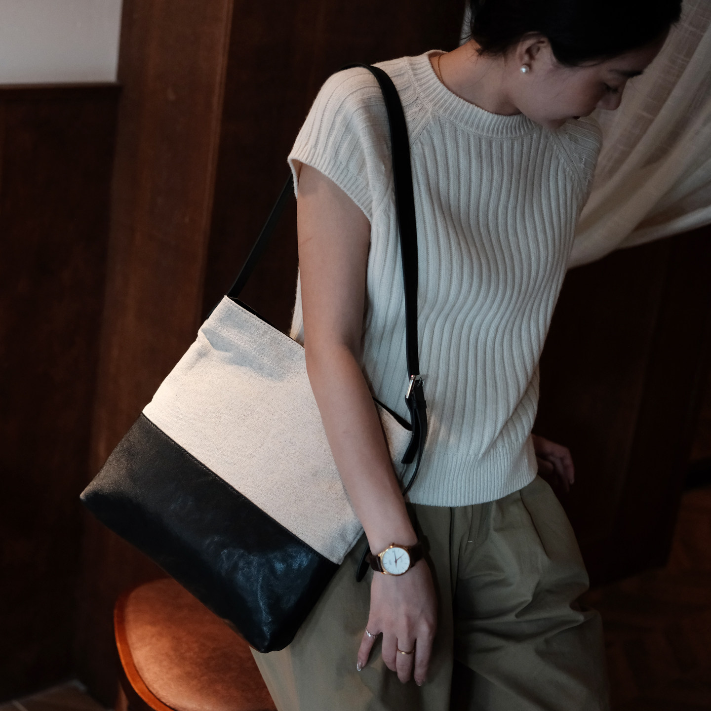 葱木慵懒风小众日系托特包通勤包