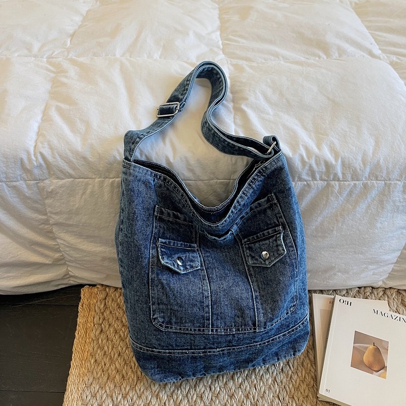 黛慕鸟复古学院风牛仔托特包女大容量单肩斜挎包通勤休闲背包大包,箱包皮具/热销女包/男包,托特包,淘宝优惠券,粉丝福利购,淘宝优惠卷