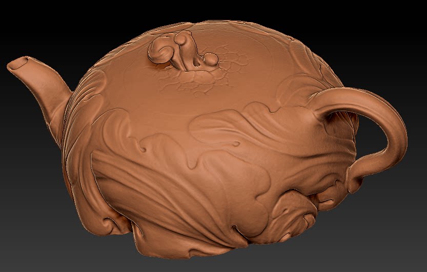 紫砂壶 茶壶 三维立体图 圆雕图 模型 3d stl 精雕 木雕 雕刻图