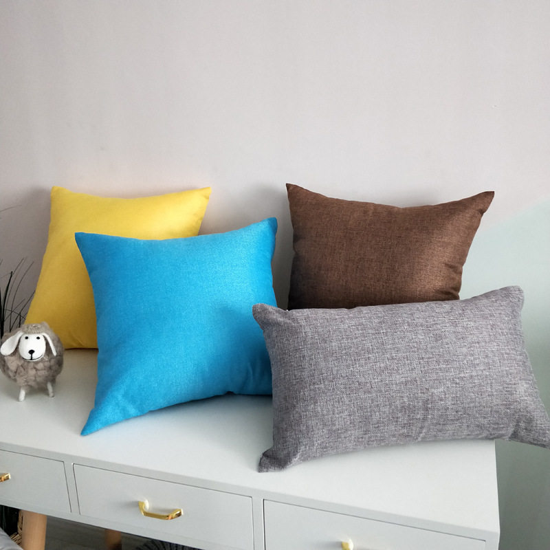 直营跨境工厂直发棉麻靠垫亚麻抱枕纯色沙发靠背印花靠枕可拆现代,居家布艺,抱枕被,淘宝优惠券,粉丝福利购,淘宝优惠卷