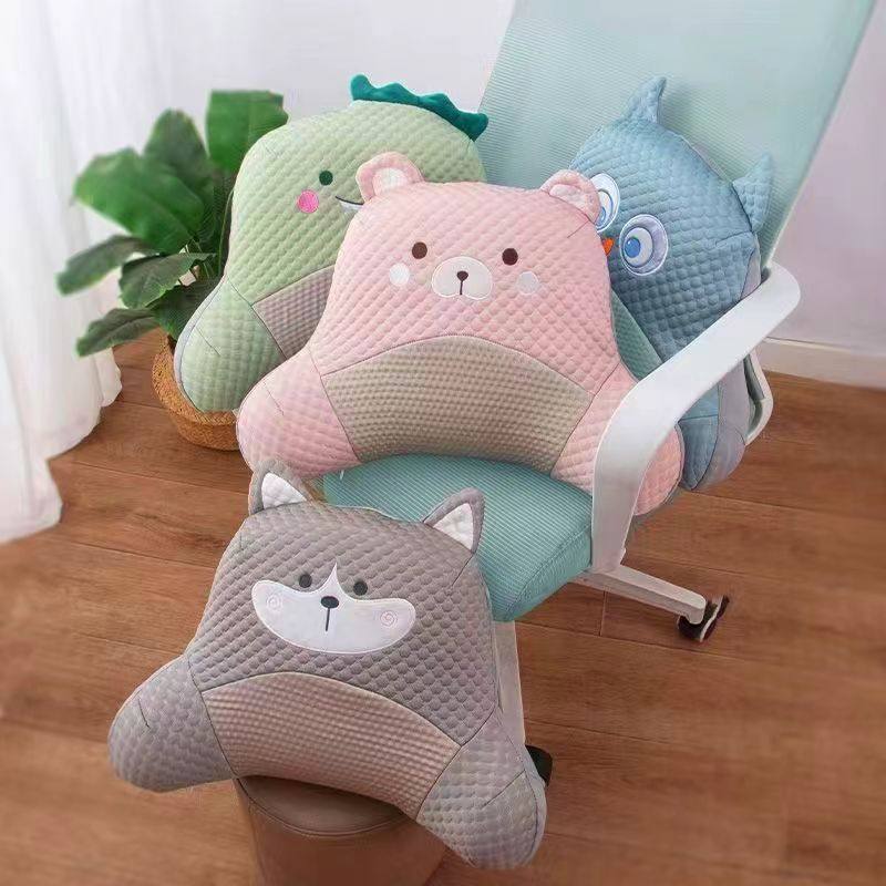 直营夏季凉感可爱卡通记忆棉靠背腰靠腰枕冰凉办公室汽车护腰抱枕,居家布艺,抱枕被,淘宝优惠券,粉丝福利购,淘宝优惠卷