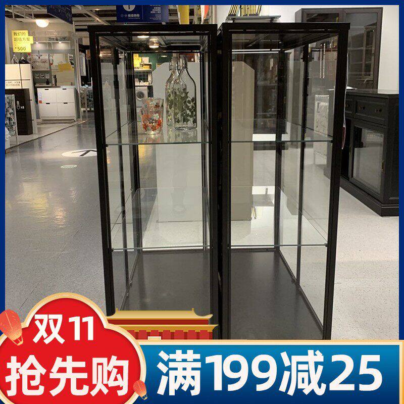 宜家手办透明玻璃门柜