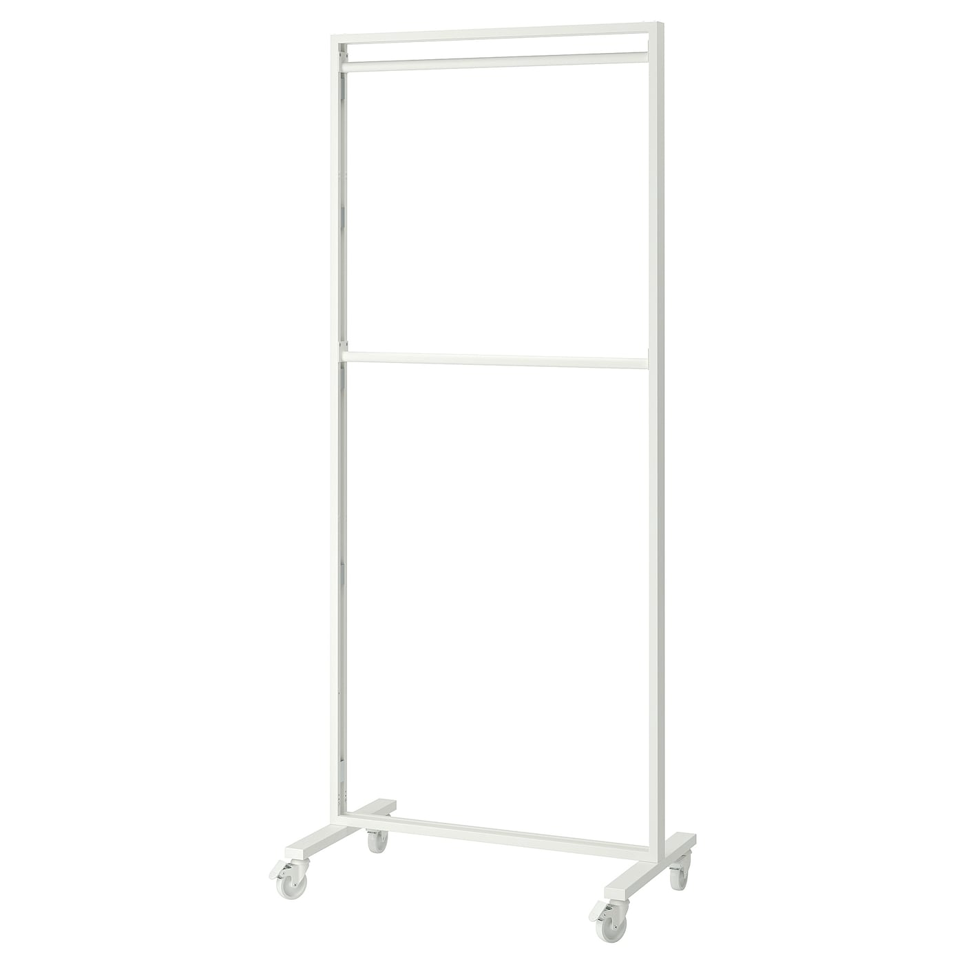 IKEA宜家米特丛 带脚轮框架/衣帽架/展示柜白色85x205 厘米整理架