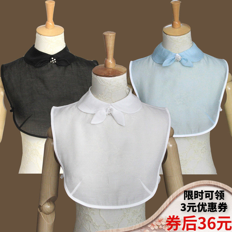 原创手作 包邮韩国衬衫假领子 兔耳朵珍珠水钻女假领春夏假衣领