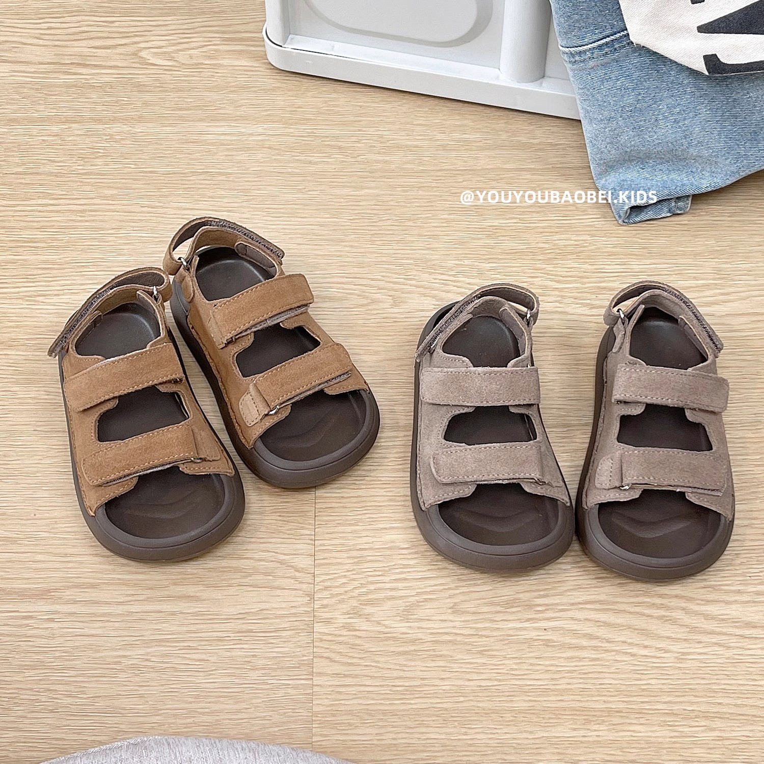 真皮夏季儿童凉鞋韩版男童鞋软底防踢户外女童复古勃肯宝宝沙滩鞋