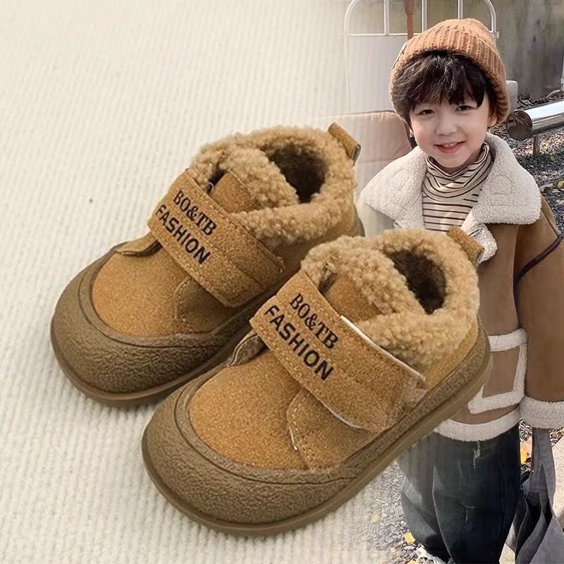儿童冬季棉鞋加绒二棉鞋男童女童休闲勃肯鞋幼儿园宝宝保暖鞋软底