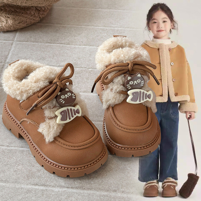 女童皮鞋儿童大棉保暖鞋加绒加厚