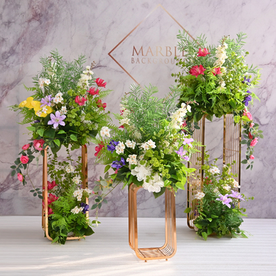 商场橱窗装饰交车仪式千丝仿真花场景布置花艺酒店旋转门假花摆设