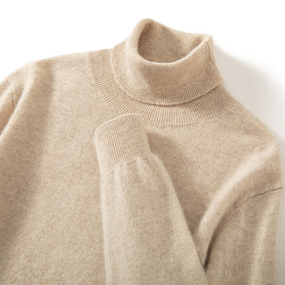 鄂尔多斯市秋冬100羊绒衫男高领加厚毛衣休闲大码针织羊毛打底衫