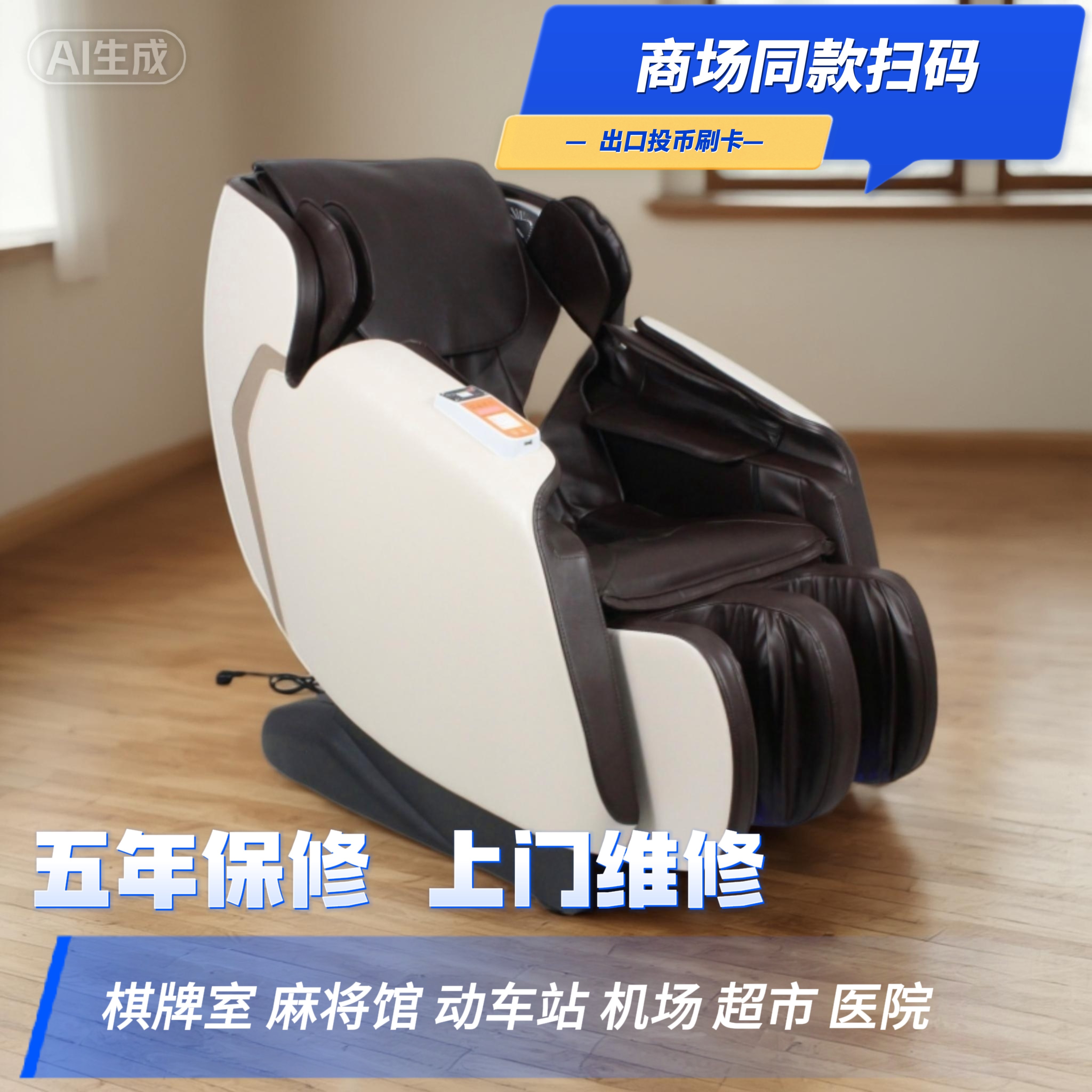 按摩椅商场扫码商用共享全自动智能电动同款全身付费2026新款影院