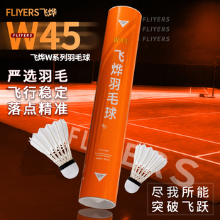 飞烨W45羽毛球高飞行性能稳定鹚鸪鸭毛业余训练俱乐部用球12只装