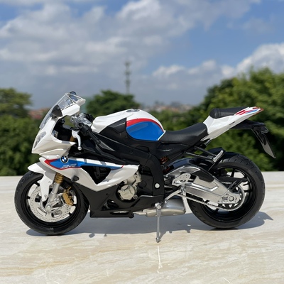 全塑料 1:12宝马双R 1000rr摩托车模型摆件
