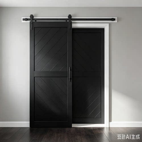 实木复古工业风实木书架网红谷仓门创意杂志推拉卫生间门书房移门