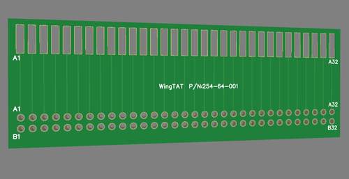 WingTAT野口 2.54mm 总线 64p 金手指测试板