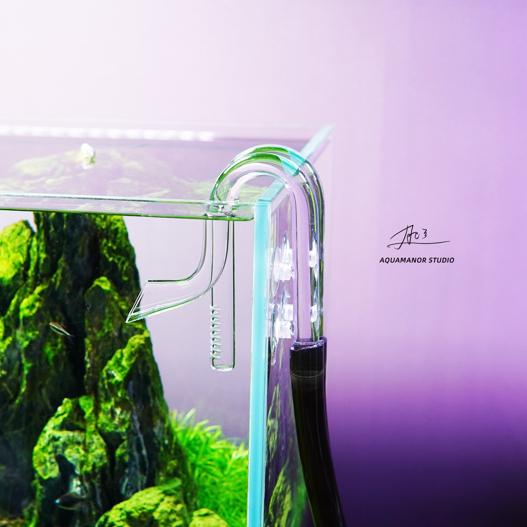 迷你玻璃进出水管增氧器喇叭口出其它水族用具设备
